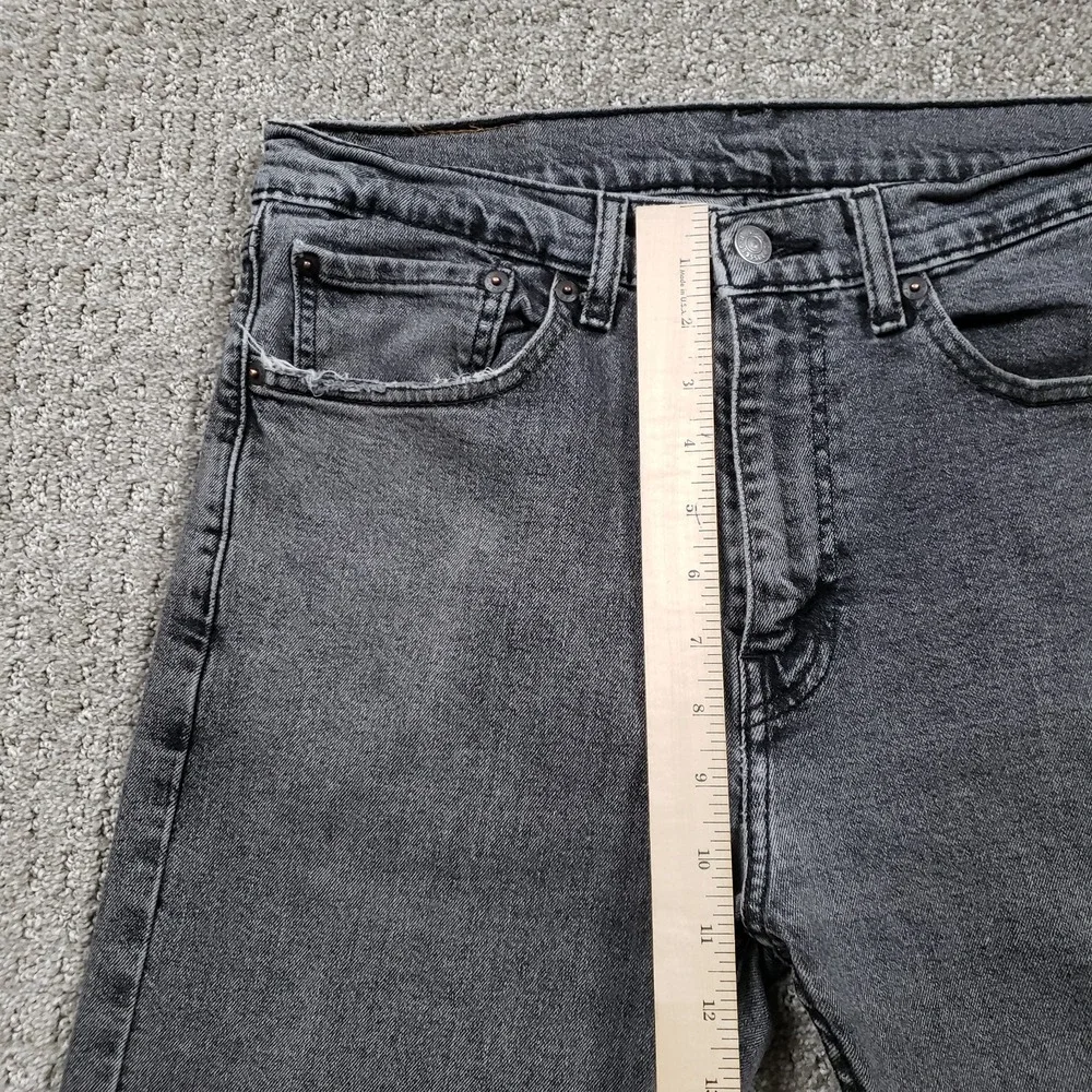 Levi's Jeans Mens 32x32 Gray 505 Regular Straight Faded Black Denim Distressed